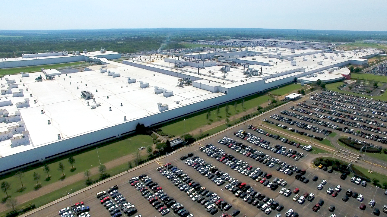 An aerial view of the Nissan Canton plant.